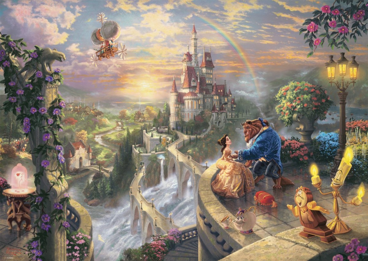 PQ Puzzle 1000 pz. THOMAS KINKADE La Bella e la Bestia - Amore (Disney)